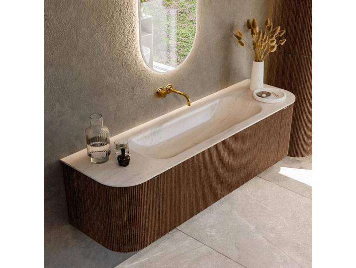 waschtisch mit unterschrank curve gerundet echtholz 160 cm... waschtisch mit unterschrank curve gerundet echtholz 160 cm... von Mondial Badmöbel