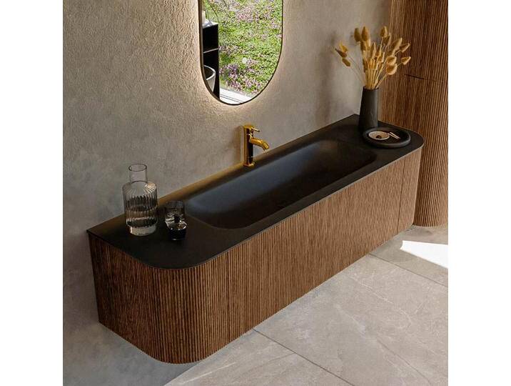 waschtisch mit unterschrank curve gerundet echtholz 160 cm... waschtisch mit unterschrank curve gerundet echtholz 160 cm... von Mondial Badmöbel