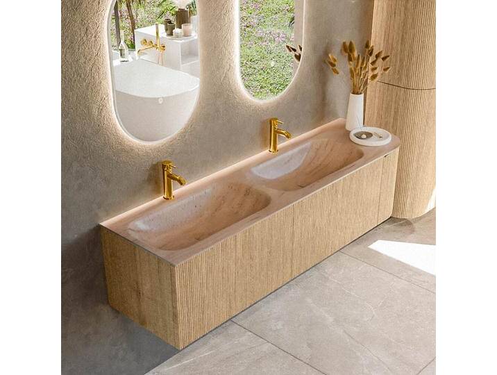 waschtisch mit unterschrank curve gerundet echtholz 165 cm... waschtisch mit unterschrank curve gerundet echtholz 165 cm... von Mondial Badmöbel