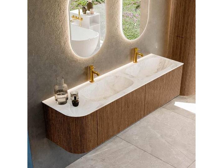 waschtisch mit unterschrank curve gerundet echtholz 165 cm... waschtisch mit unterschrank curve gerundet echtholz 165 cm... von Mondial Badmöbel