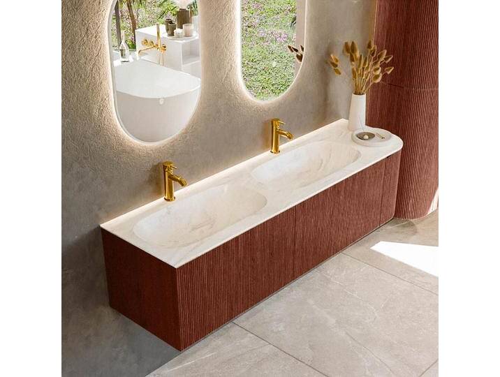 waschtisch mit unterschrank curve gerundet echtholz 165 cm... waschtisch mit unterschrank curve gerundet echtholz 165 cm... von Mondial Badmöbel