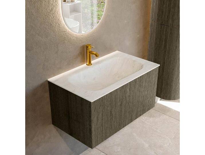 waschtisch mit unterschrank curve gerundet echtholz 80 cm... waschtisch mit unterschrank curve gerundet echtholz 80 cm... von Mondial Badmöbel