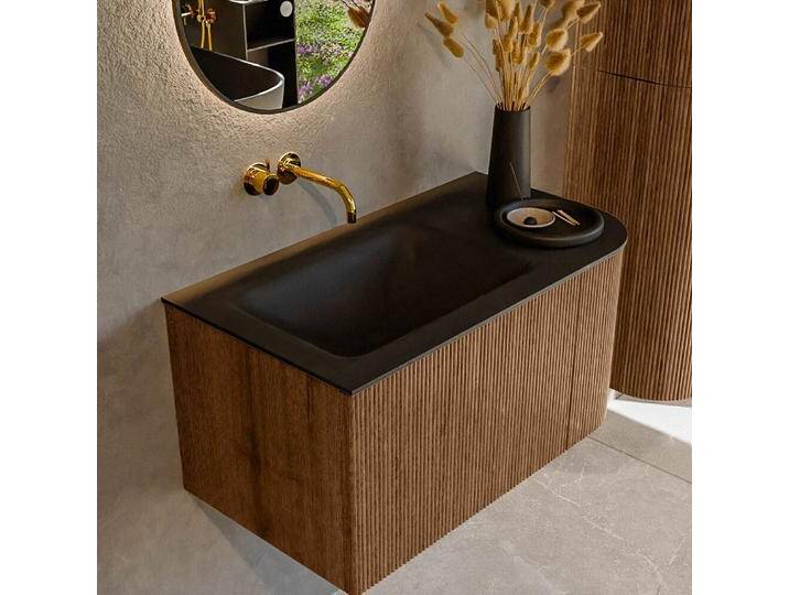 waschtisch mit unterschrank curve gerundet echtholz 85 cm... von Mondial Badmöbel