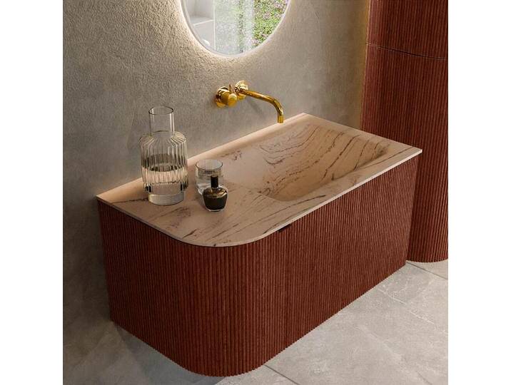 waschtisch mit unterschrank curve gerundet echtholz 85 cm... waschtisch mit unterschrank curve gerundet echtholz 85 cm... von Mondial Badmöbel