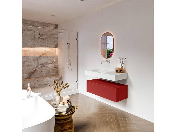 waschtisch mit unterschrank schwebend alan 100 cm rot... von Mondial Badmöbel