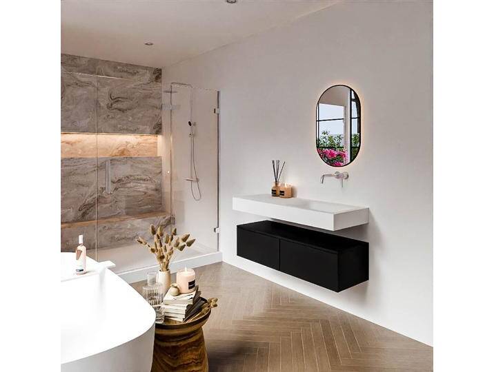 waschtisch mit unterschrank schwebend alan 120 cm schwarz... waschtisch mit unterschrank schwebend alan 120 cm schwarz... von Mondial Badmöbel