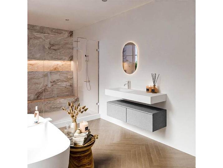 waschtisch mit unterschrank schwebend alan 120 cm silber... waschtisch mit unterschrank schwebend alan 120 cm silber... von Mondial Badmöbel