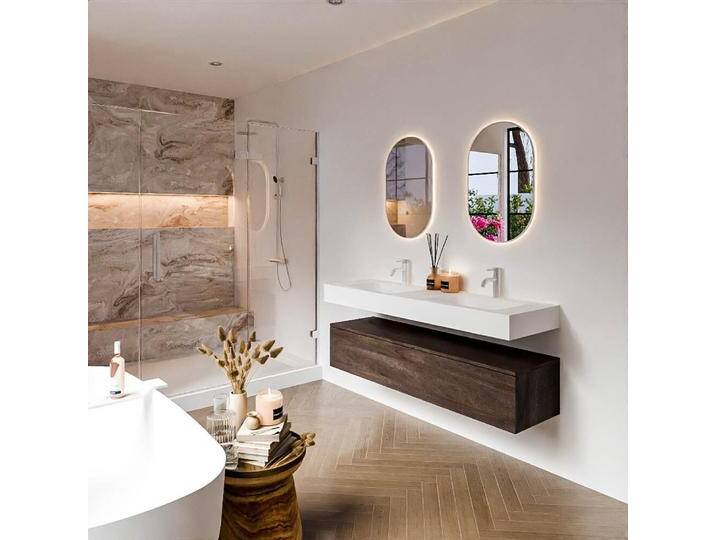 waschtisch mit unterschrank schwebend alan 150 cm Dark Brown... waschtisch mit unterschrank schwebend alan 150 cm Dark Brown... von Mondial Badmöbel