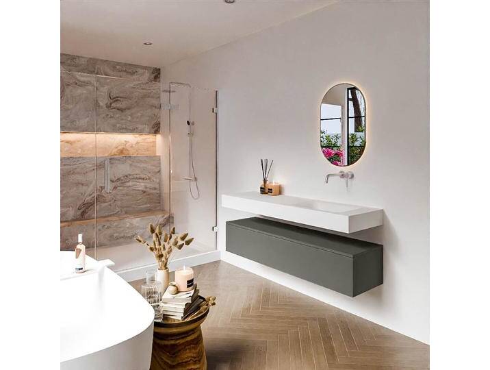 waschtisch mit unterschrank schwebend alan 150 cm taupe... waschtisch mit unterschrank schwebend alan 150 cm taupe... von Mondial Badmöbel