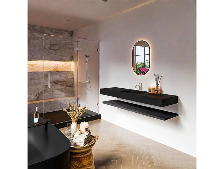 waschtisch mit unterschrank schwebend alan 160 cm anthrazit... waschtisch mit unterschrank schwebend alan 160 cm anthrazit... von Mondial Badmöbel