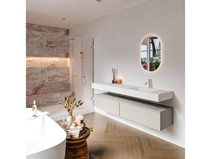 waschtisch mit unterschrank schwebend alan 180 cm leinen... waschtisch mit unterschrank schwebend alan 180 cm leinen... von Mondial Badmöbel