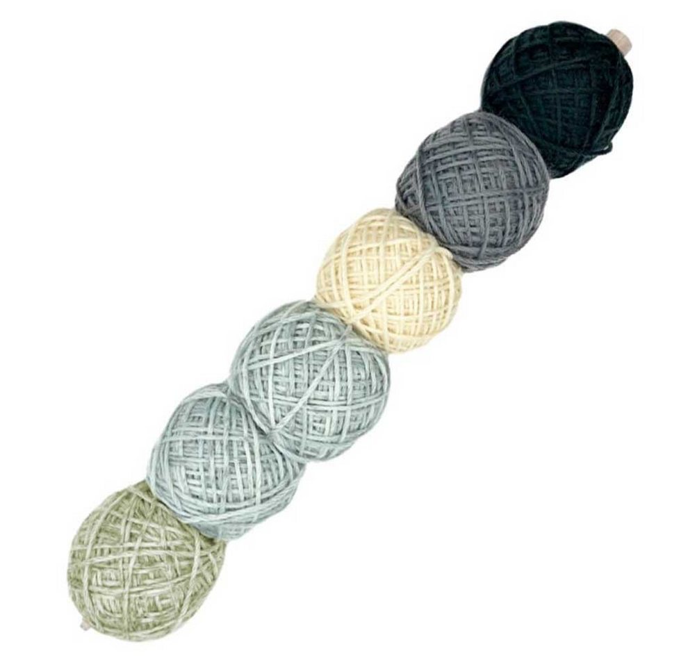 Mondial Arte Wolle Set mit Farbverlauf zum Stricken und Häkeln Häkelwolle, 400,00 m (Strickgarn, Handstrickgarn, Strickwolle, Farbverlaufswolle), 6x30g Bälle auf einem dicken DIY Bleistift von Mondial