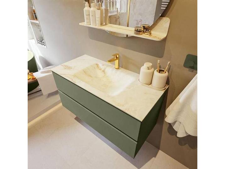 corian waschtisch set vica dlux 100 cm marmor optik becken... corian waschtisch set vica dlux 100 cm marmor optik becken... von Mondiaz