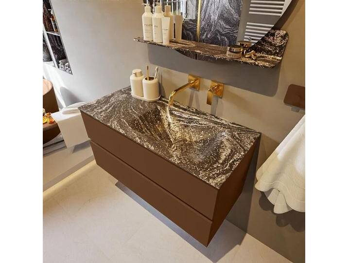 corian waschtisch set vica dlux 100 cm marmor optik becken... corian waschtisch set vica dlux 100 cm marmor optik becken... von Mondiaz