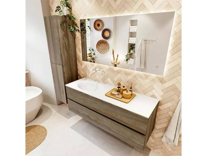 waschtisch mit unterschrank dark brown grey vica 140 cm... waschtisch mit unterschrank dark brown grey vica 140 cm... von Mondiaz