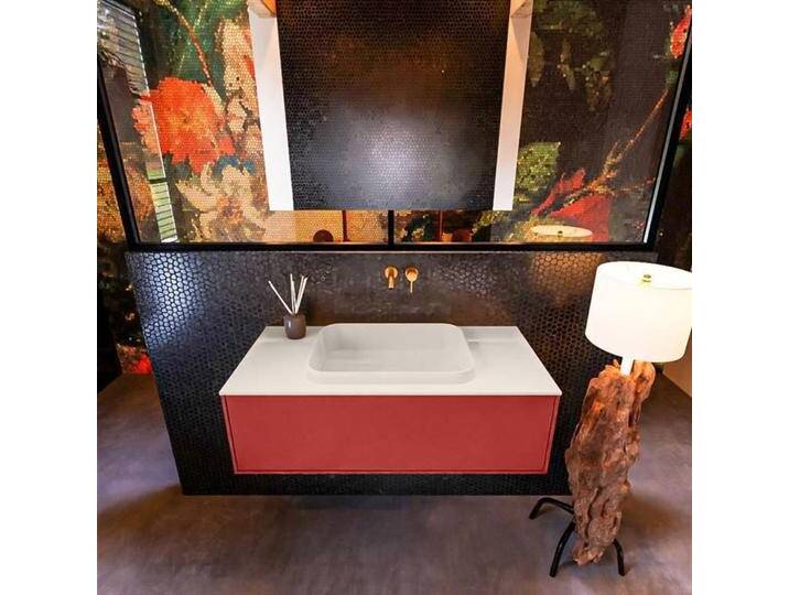 waschtisch mit unterschrank rot matt 100 cm ERIN waschtisch... waschtisch mit unterschrank rot matt 100 cm ERIN waschtisch... von Mondiaz
