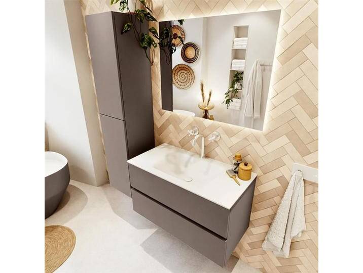 waschtisch mit unterschrank taupe vica 90 cm VICA90Smo2LM1CLTal waschtisch mit unterschrank taupe vica 90 cm VICA90Smo2LM1CLTal von Mondiaz