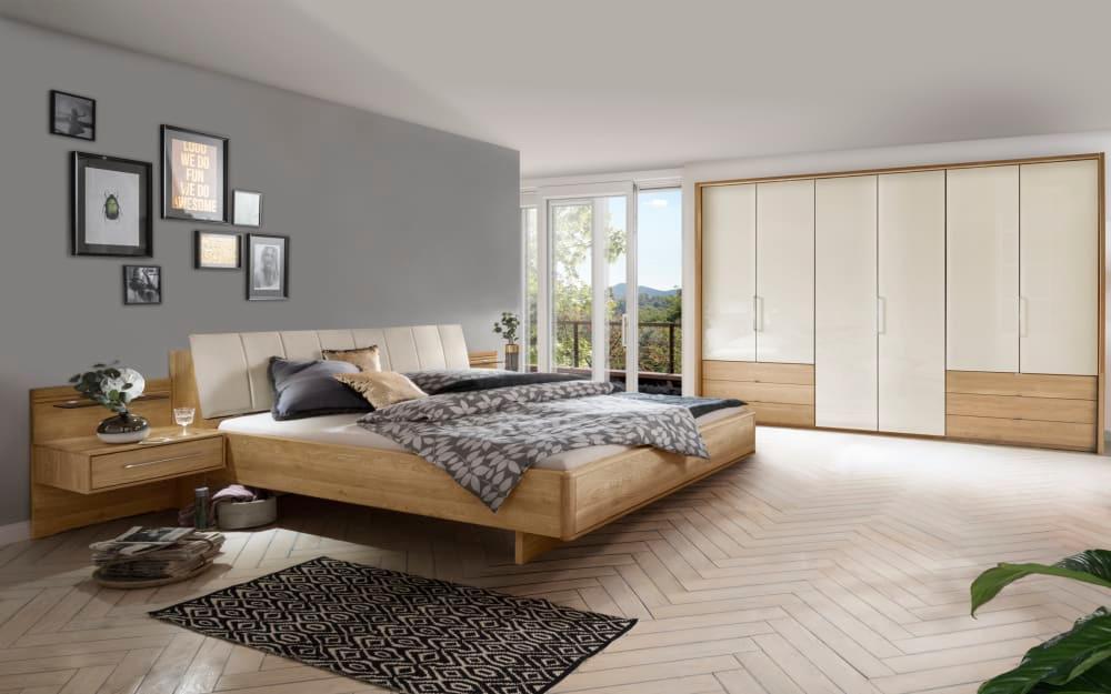 Schlafzimmer Serena Plus, Eiche teilmassiv, 180 x 200 cm, Schrank 300 x 216 cm von Mondo