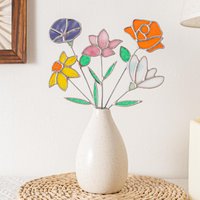 Glasmalerei-Wildblume, Immerwährende Glas-Wildblume, Einzigartiges Geschenk Für Mutter, Wildblumen-Buntglas-Blumenstrauß, Wildblumen-Sonnenfänger Q11 von MondoBellissimo