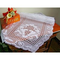 Centro Pizzo Ad Uncinetto A Filet Häkelspitze Tischläufer Bianco Nuovo Centrotavola Fatto Mano Idee Regalo von MondoTSK