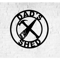 Dad Es Shed Sign | Metall Garagenschild Werkzeug Schuppenschild Schild Für Papa Werkstattschild von MoneaMetalDesign