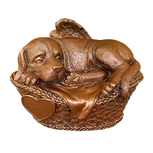Monello Hundeurne Hund in Korb mit persönlicher Gravur für Hunde bis ca. 16 kg Füllvolumen von bis zu ca. 1,2 Liter (Kupfer) von Monello