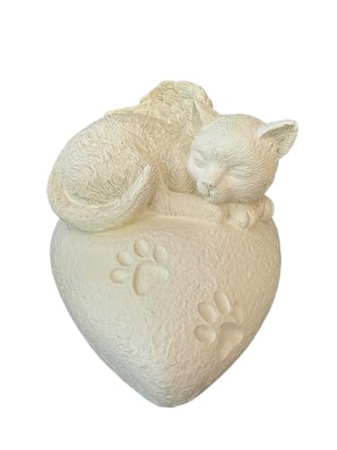 Monello Katzenurne Katze auf Herz bis ca. 9 kg Tiergewicht individuelle Beschriftung auf Wunsch Katzenurne für Zuhause (Elfenbein) von Monello