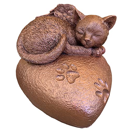 Monello Katzenurne Katze auf Herz bis ca. 9 kg Tiergewicht individuelle Beschriftung auf Wunsch Katzenurne für Zuhause (Roségold) von Monello