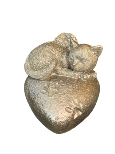 Monello Katzenurne Katze auf Herz bis ca. 9 kg Tiergewicht individuelle Gravur auf Wunsch Katzenurne für Zuhause (Champagner) von Monello