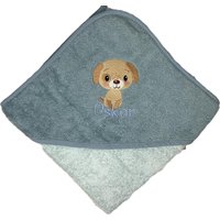 Personalisiertes Kapuzenhandtuch Mit Namen Und Süßem Hund Motiv Bestickt, Perfektes Geschenk Zur Geburt Oder Taufe 80x80 cm Versch. Farben Personalisiertes Kapuzenhandtuch Mit Namen Und Süßem Hund Motiv Bestickt, Perfektes Geschenk Zur Geburt Oder Taufe 80x80 cm Versch. Farben von MonesStickstube
