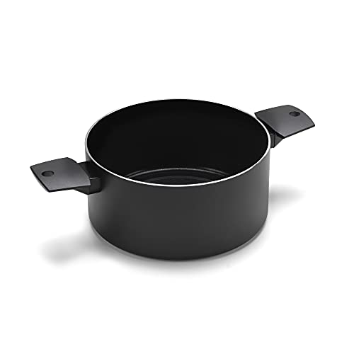 Moneta Recy - Kasserolle 2 Griffe aus 100% recyceltem Aluminium, Induktion, Schwarz, 24 cm von Moneta