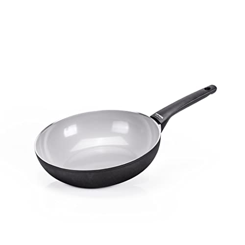 Moneta Futura-Wok, 28 cm, natürliche FineGres-Beschichtung, auch für Induktion geeignet, 100 Prozent hergestellt in Italien von Moneta