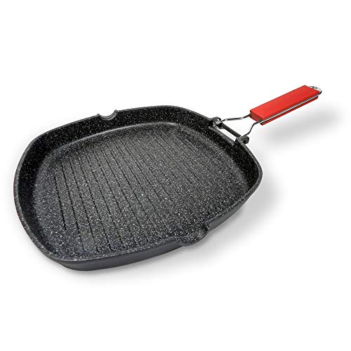 Moneta Antihaft-Grillpfanne 28x28cm Pro Grill mit Klappgriff auch für Induktion von Moneta