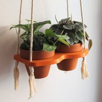 Pflanzenhänger/Makramee Übertopf Hängender Terrakotta Topf Mittlerer Pothos Peperomia Baumwollseil Pla von MonetteDesignCo