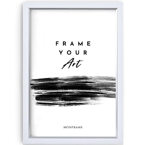 Monframe Bilderrahmen Bellevue - 59,4x84 cm DIN A1 - Weiß Silber - Posterrahmen mit Acrylglas - MDF Holz Rahmen Monframe Bilderrahmen Bellevue - 59,4x84 cm DIN A1 - Weiß Silber - Posterrahmen mit Acrylglas - MDF Holz Rahmen von Monframe