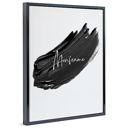 Monframe Schattenfugenrahmen - 24x30 cm - Schwarz Glanz - für Leinwandbilder auf Keilrahmen - Leerrahmen ohne Glas und Rückwand von Monframe