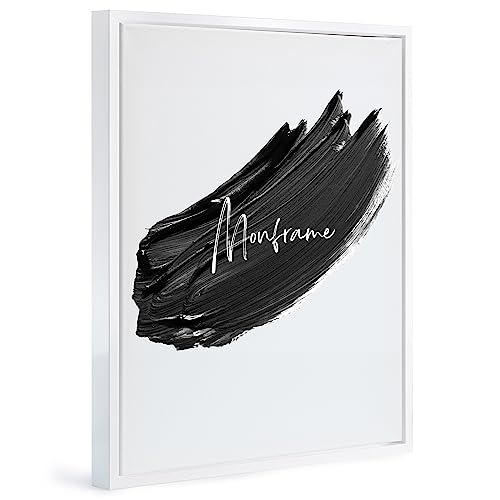Monframe Schattenfugenrahmen - 80x90 cm - Weiß Glanz - für Leinwandbilder auf Keilrahmen - Leerrahmen ohne Glas und Rückwand von Monframe