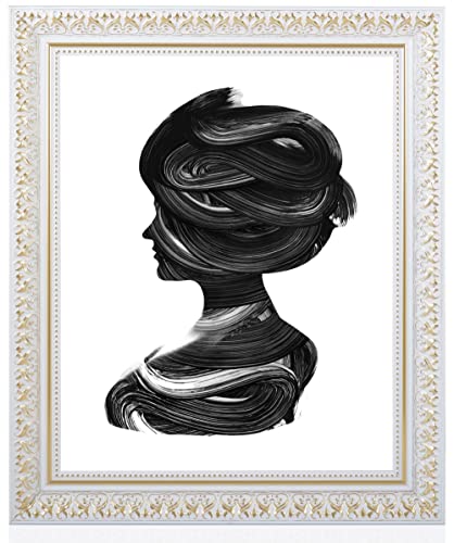 Monframe antiker Bilderrahmen Venezia - 55x55 cm Weiß Gold - Holzrahmen im Barock Stil von Monframe