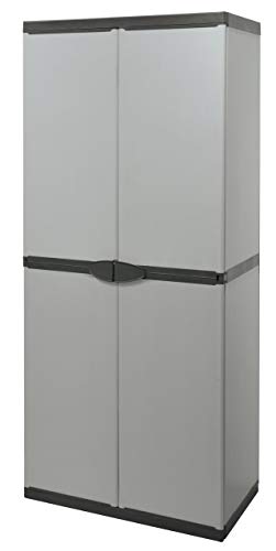 Mongarid HOCHSCHRANK cm.68x39,5 h168 2 TÜREN 3 Regale, Grey, 68 x 39.5 x 168 cm von Mongardi