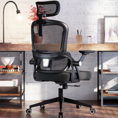Monhey Bürostuhl, moderner ergonomischer Schreibtischstuhl mit Verstellbarer Höhe, Dreh- und Rollräder für Heimbüro, Arbeitszimmer, bequemer Computerstuhl für Erwachsene, Studenten von Monhey