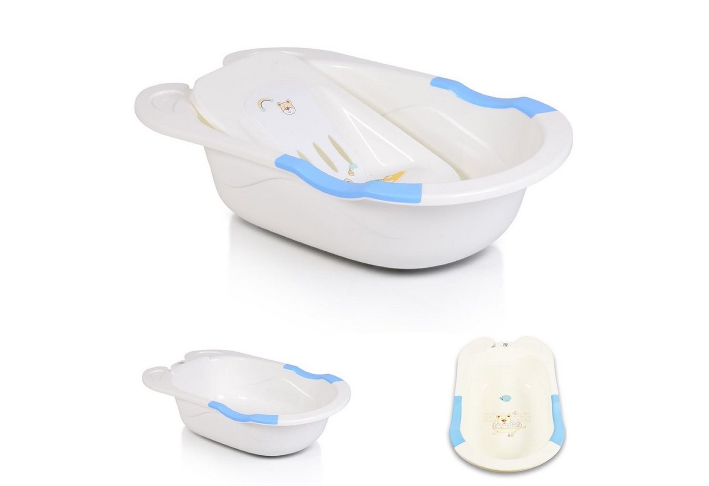 Moni Babybadewanne Babybadewanne Starfish 86 cm, mit Wasserablauf, herausnehmbare Innenmatte von Moni