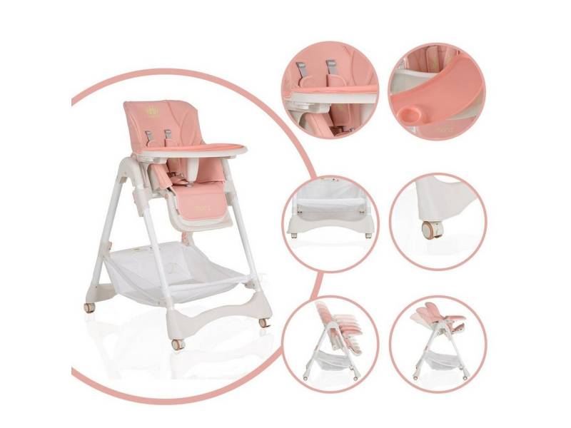 Moni Kombihochstuhl Hochstuhl Chocolate, höhenverstellbar, klappbar, Tisch Rückenlehne Fußstütze von Moni