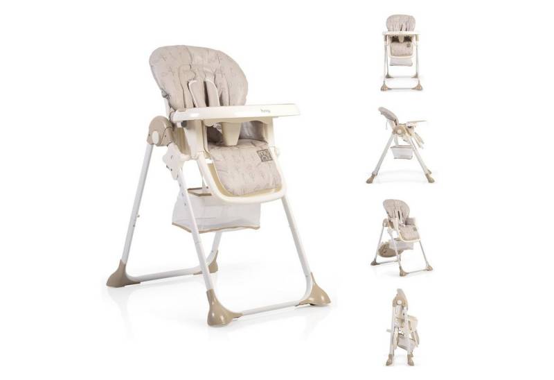 Moni Kombihochstuhl Hochstuhl Hunny, klappbar, 5-Punkt-Sicherheitsgurt zweiteiliger Tisch, Ablagekorb von Moni