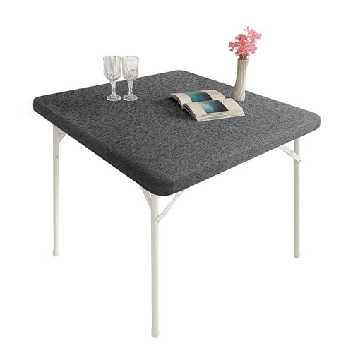 Monibana Cocktail-Tischdecke, Elastan, dehnbar, quadratisch, 86,4 x 86,4 cm, Grau von Monibana
