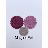 Mandala Magnet Set | Blume Polymer Clay Kühlschrankmagnet von MoninaStudio