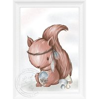 Kinder-Zimmer Bild Baby Boho Wald-Tiere |A4 von Hugs4Paper