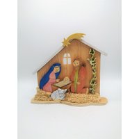 Weihnachtskrippe Aus Holz H 23 cm B 28 Selbst Zugeschnitten Und Handbemalt Handarbeit Bayern Weihnachten Advent Winter Weihnachtskrippe Aus Holz H 23 cm B 28 Selbst Zugeschnitten Und Handbemalt Handarbeit Bayern Weihnachten Advent Winter von MonisKunstladen