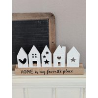 Häuserleiste, Lichthäuser, Häuser, Personalisierbar, Deko von MonisStehruemchen