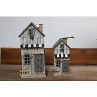 Laterne Aus Holz, Haus Beleuchtbar, Led-Haus, Holz-Haus Mit Griff, in 2 Größen Verfügbar von Monisdekoshop