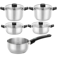 Kochgeschirrpaket deelite monix m240002/ Stielkasserolle ø14cm/ Töpfe ø20 - 24cm/ Kochtöpfe ø20 - 24cm/ Edelstahl/ induktionsgeeignet von Monix